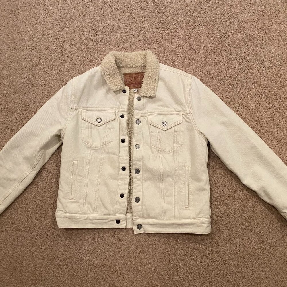 Lucky Brand Tomboy Sherpa Lined Trucker Jacket Size Womens Medium